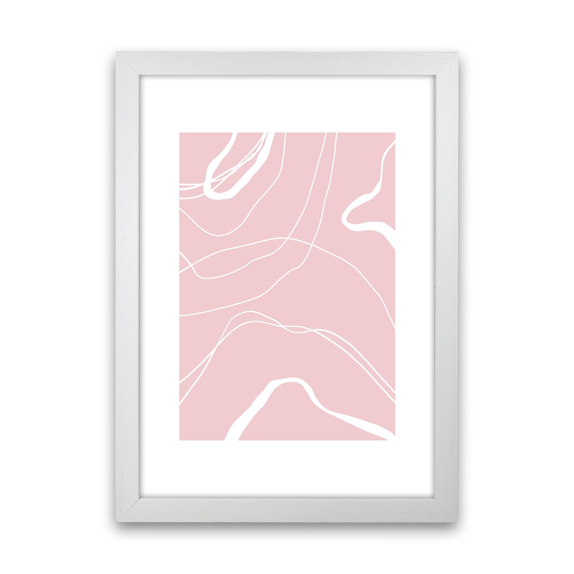Mila Pink Swirls N14  Art Print by Pixy Paper White Grain