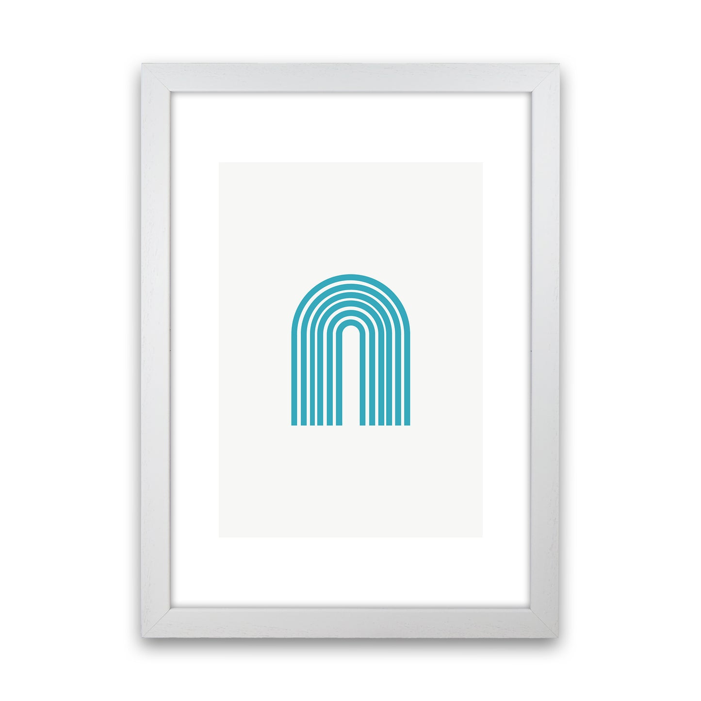 Mita Teal Rainbow N7  Art Print by Pixy Paper White Grain