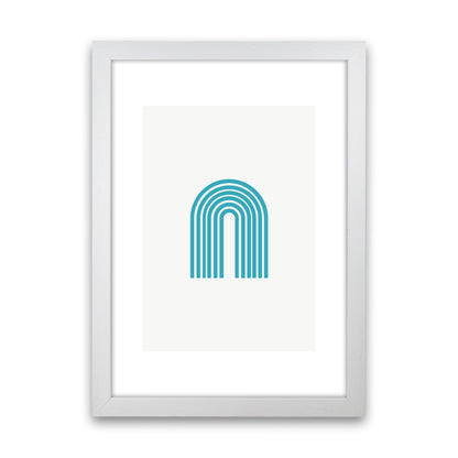 Mita Teal Rainbow N7  Art Print by Pixy Paper White Grain
