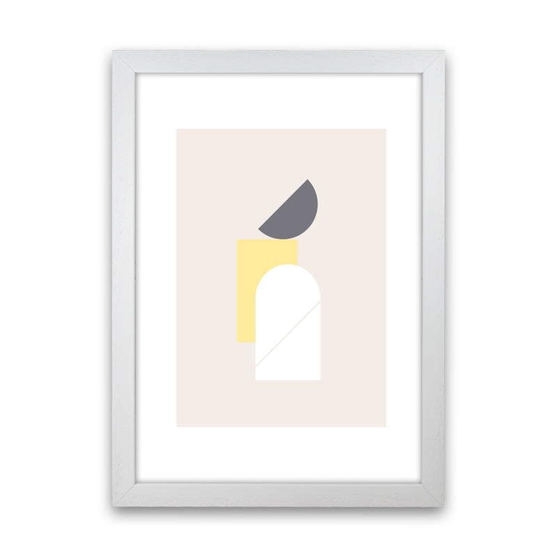 Mila Abstract N11  Art Print by Pixy Paper White Grain