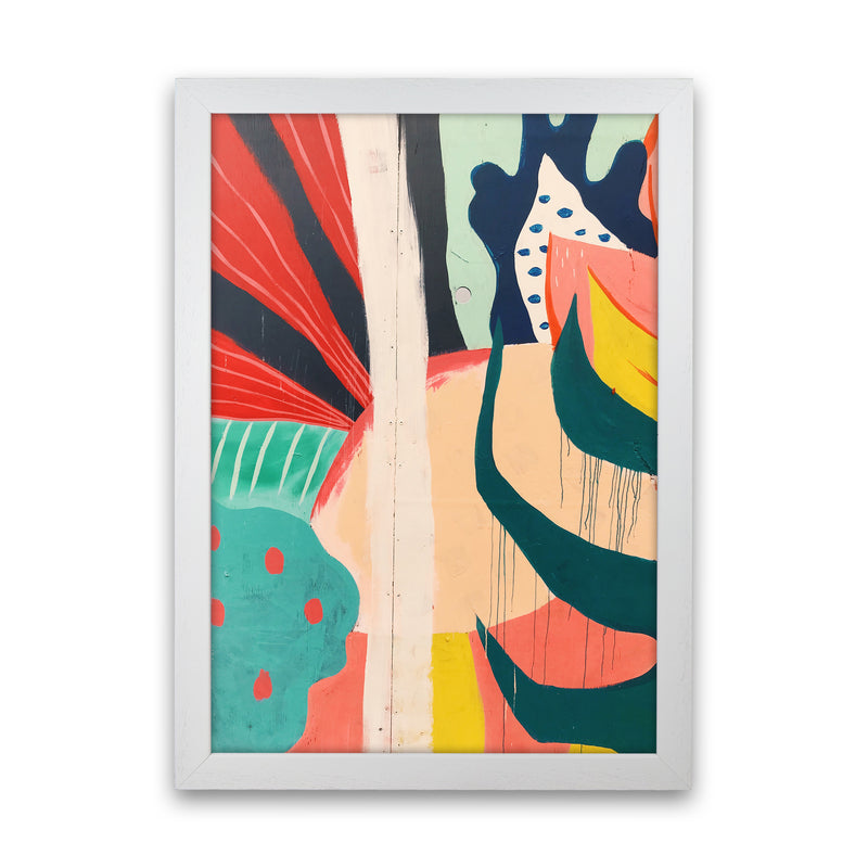 Painted Abstract Shapes  Art Print by Pixy Paper White Grain