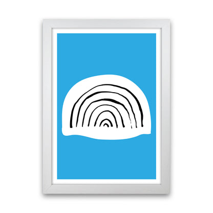 Blue Rainbow Neon Funk  Art Print by Pixy Paper White Grain