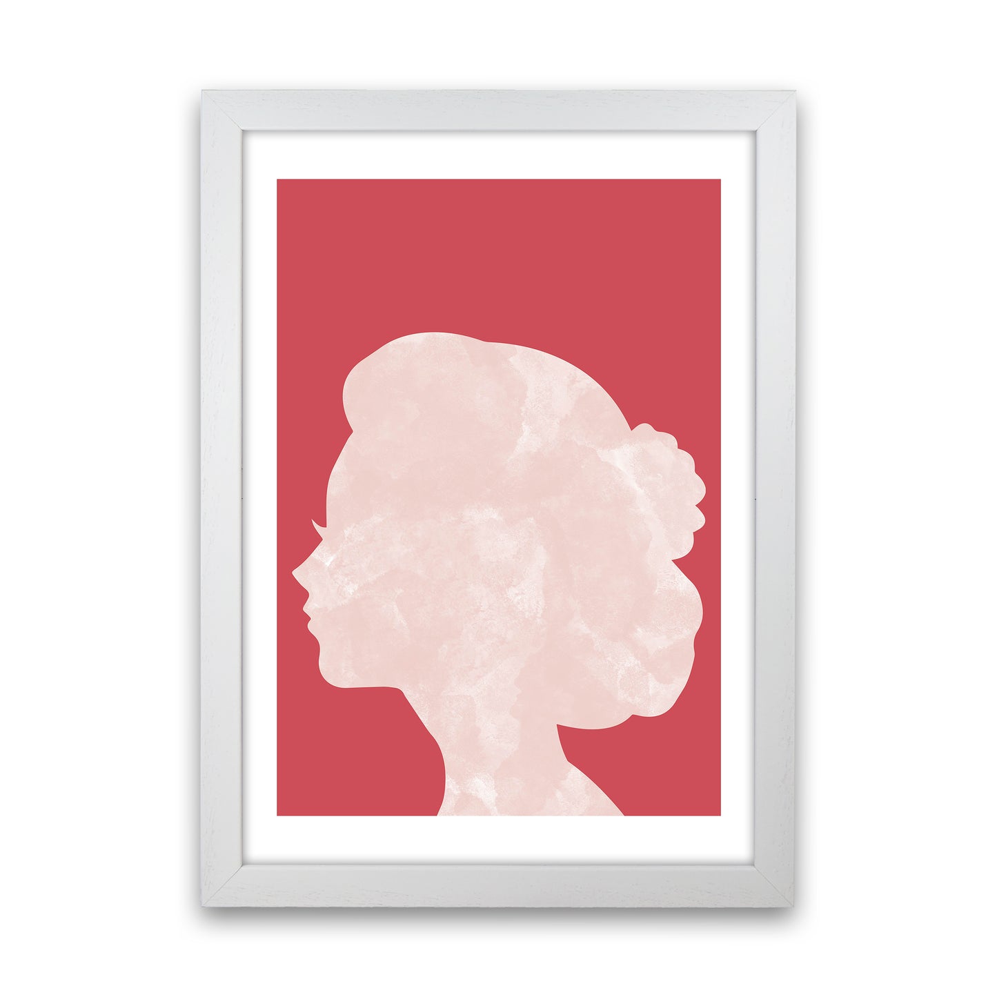 Marble Head Red  Art Print by Pixy Paper White Grain