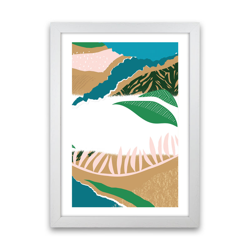 White Mixed Jungle Abstract  Art Print by Pixy Paper White Grain