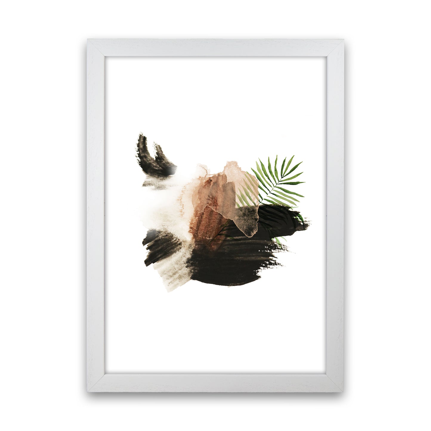 Exotic Abstract Shapes  Art Print by Pixy Paper White Grain