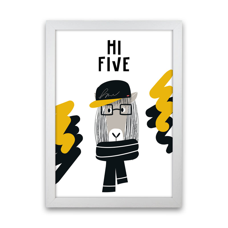 Hi Five Pop  Art Print by Pixy Paper White Grain