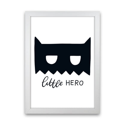 Little Hero Mask Super Scandi Black  Art Print by Pixy Paper White Grain