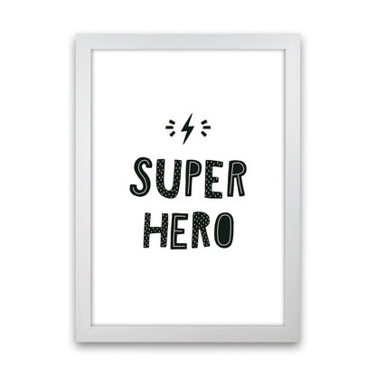 Super Hero Black Super Scandi  Art Print by Pixy Paper White Grain
