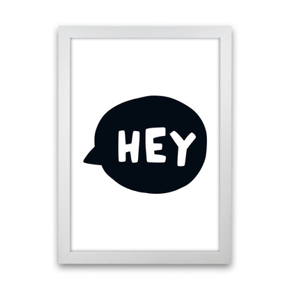 Hey Bubble Super Scandi Black  Art Print by Pixy Paper White Grain