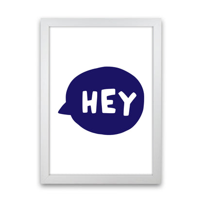 Hey Bubble Navy Super Scandi  Art Print by Pixy Paper White Grain