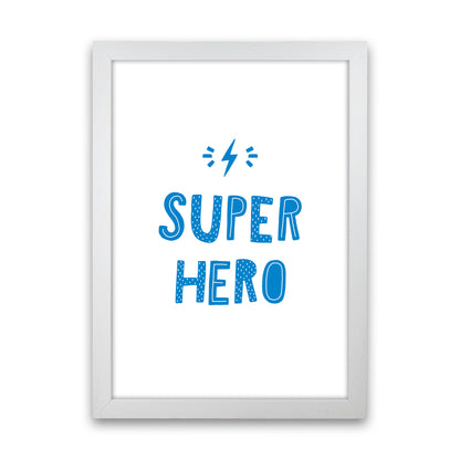 Super Hero Blue Super Scandi  Art Print by Pixy Paper White Grain