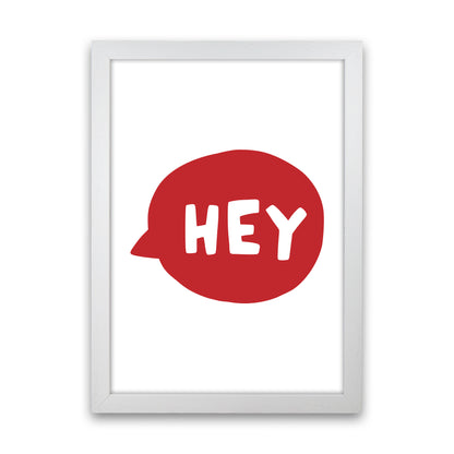 Hey Bubble Red Super Scandi  Art Print by Pixy Paper White Grain