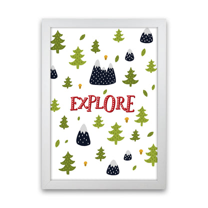 Little Explorer Trees Red  Art Print by Pixy Paper White Grain