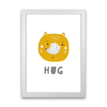 Fox Hug Super Scandi Grey  Art Print by Pixy Paper White Grain