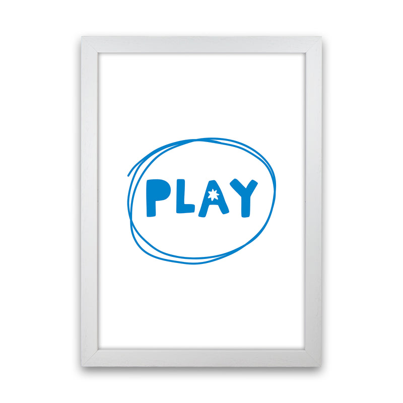 Play Blue Super Scandi  Art Print by Pixy Paper White Grain