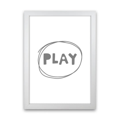 Play Super Scandi Grey  Art Print by Pixy Paper White Grain