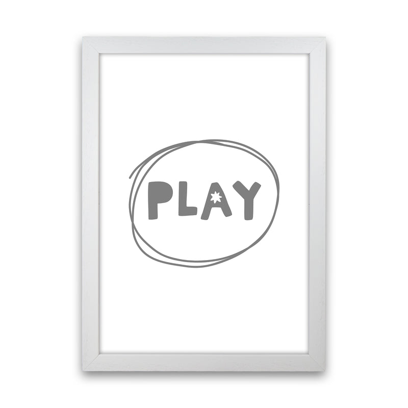 Play Super Scandi Grey  Art Print by Pixy Paper White Grain