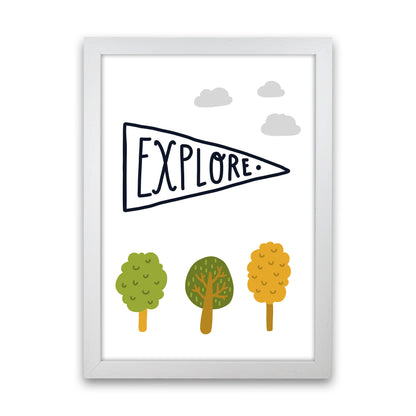 Little Explorer Sign  Art Print by Pixy Paper White Grain