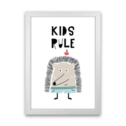 Kids Rule Animal Pop  Art Print by Pixy Paper White Grain