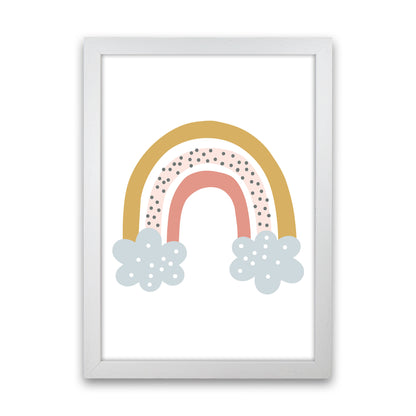Rainbow With Clouds  Art Print by Pixy Paper White Grain