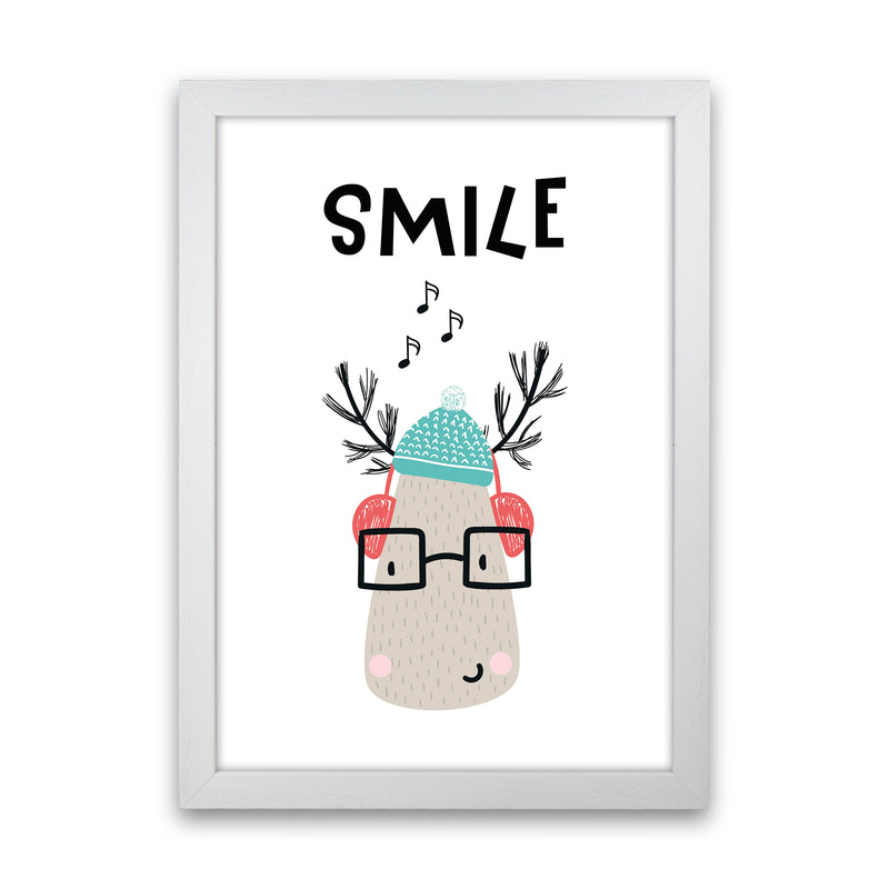 Smile Animal Pop  Art Print by Pixy Paper White Grain