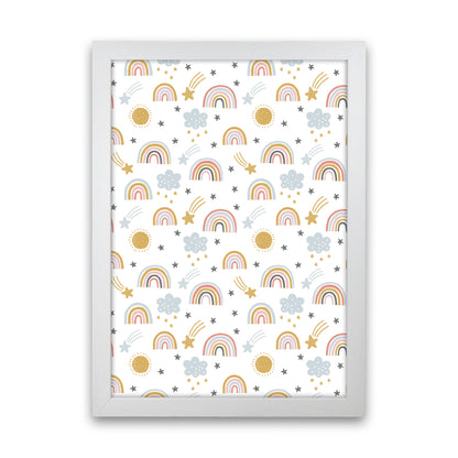 Rainbow Pattern  Art Print by Pixy Paper White Grain