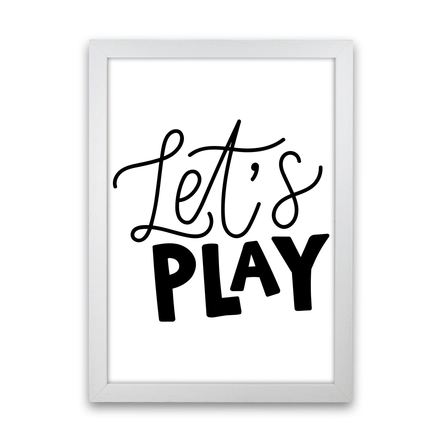 Let'S Play Black  Art Print by Pixy Paper White Grain
