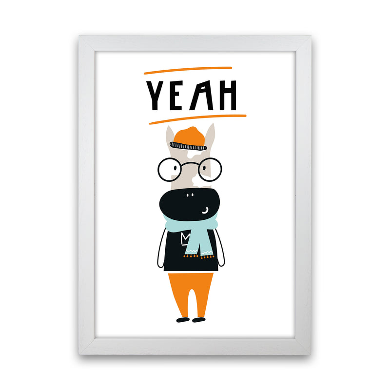 Yeah Animal Pop  Art Print by Pixy Paper White Grain