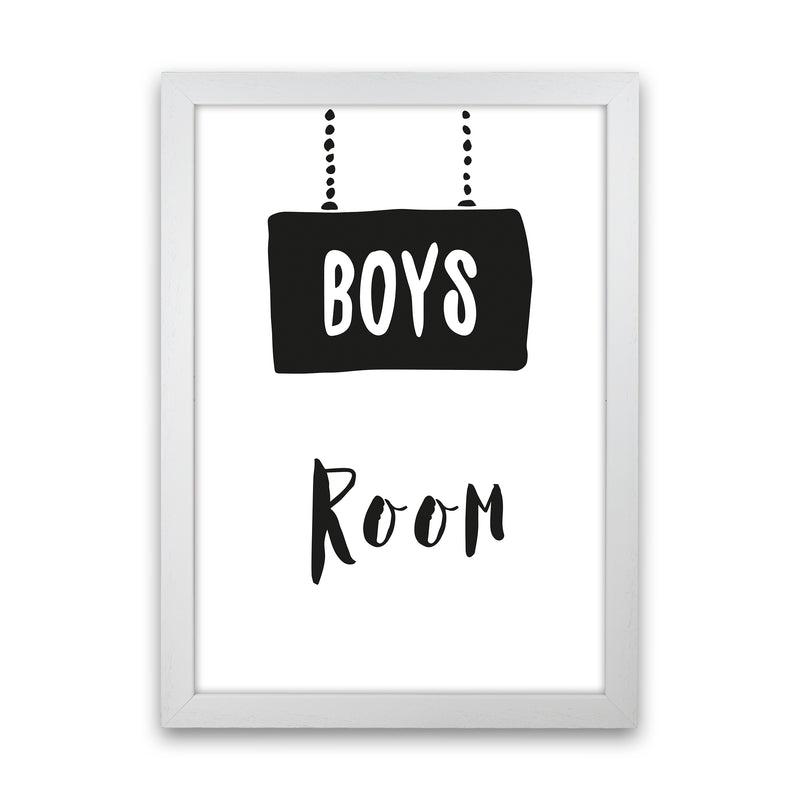 Boys Room Black  Art Print by Pixy Paper White Grain