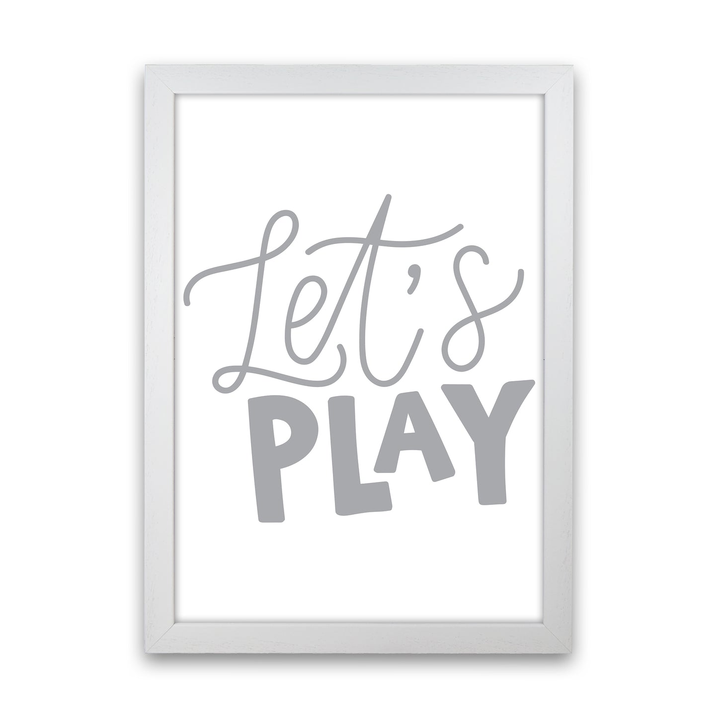 Let'S Play Grey  Art Print by Pixy Paper White Grain