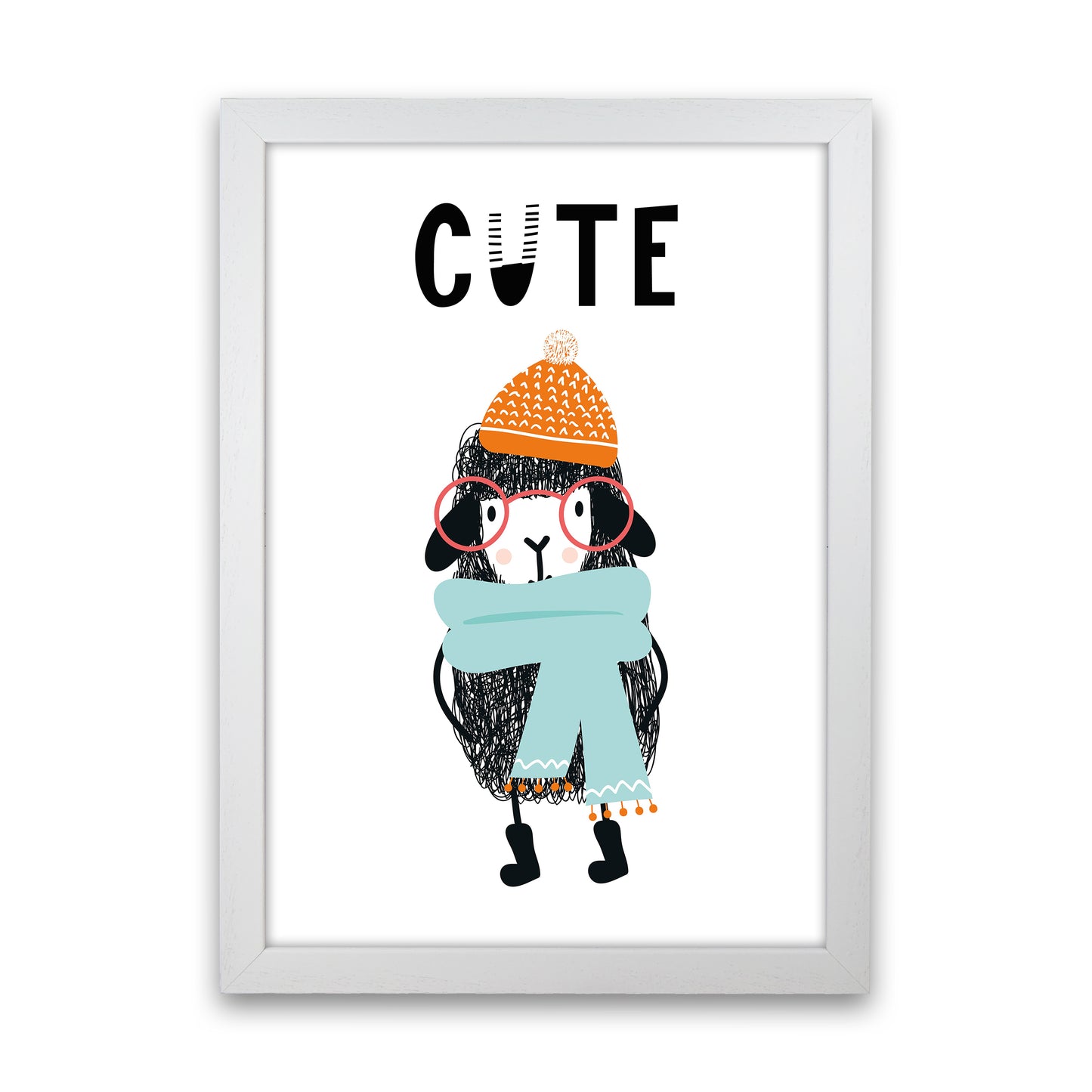 Cute Animal Pop  Art Print by Pixy Paper White Grain