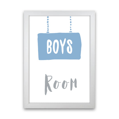 Boys Room Blue  Art Print by Pixy Paper White Grain