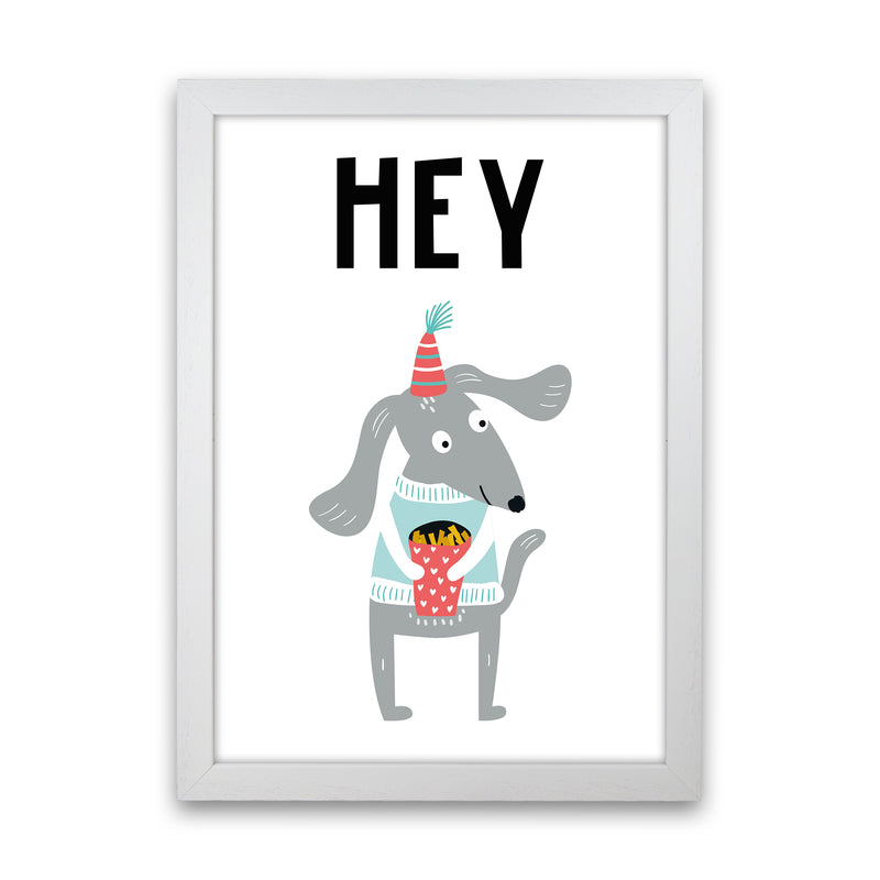 Hey Animal Pop  Art Print by Pixy Paper White Grain