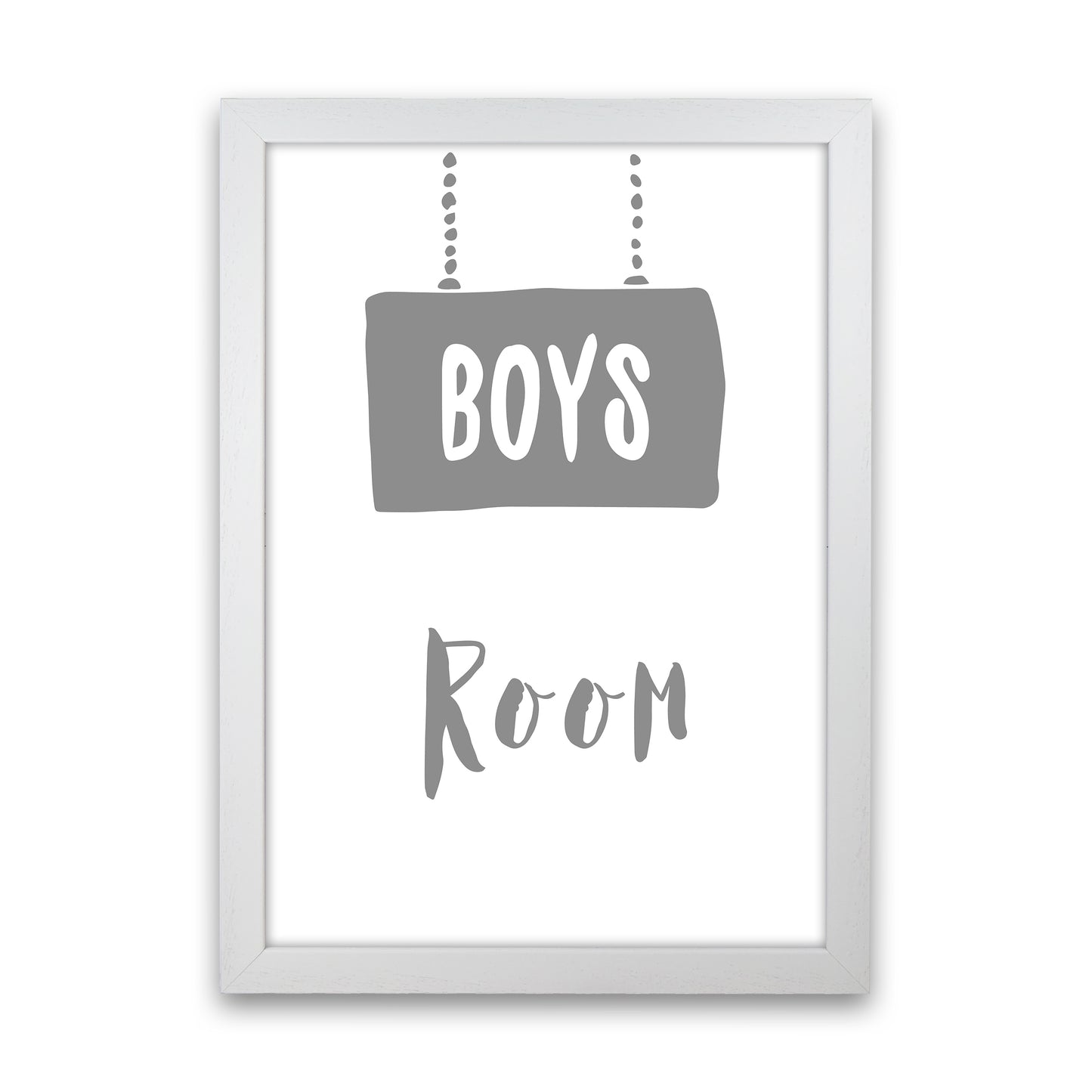 Boys Room Grey  Art Print by Pixy Paper White Grain