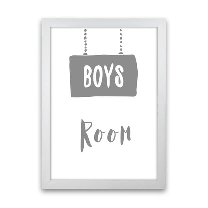 Boys Room Grey  Art Print by Pixy Paper White Grain