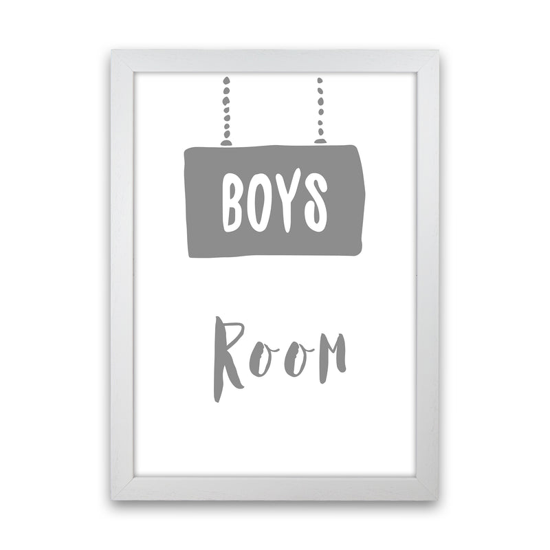 Boys Room Grey  Art Print by Pixy Paper White Grain