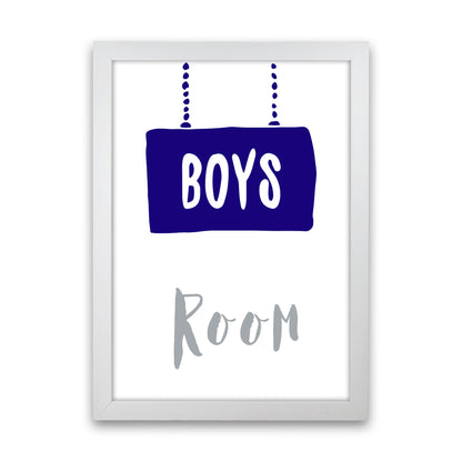 Boys Room Navy  Art Print by Pixy Paper White Grain