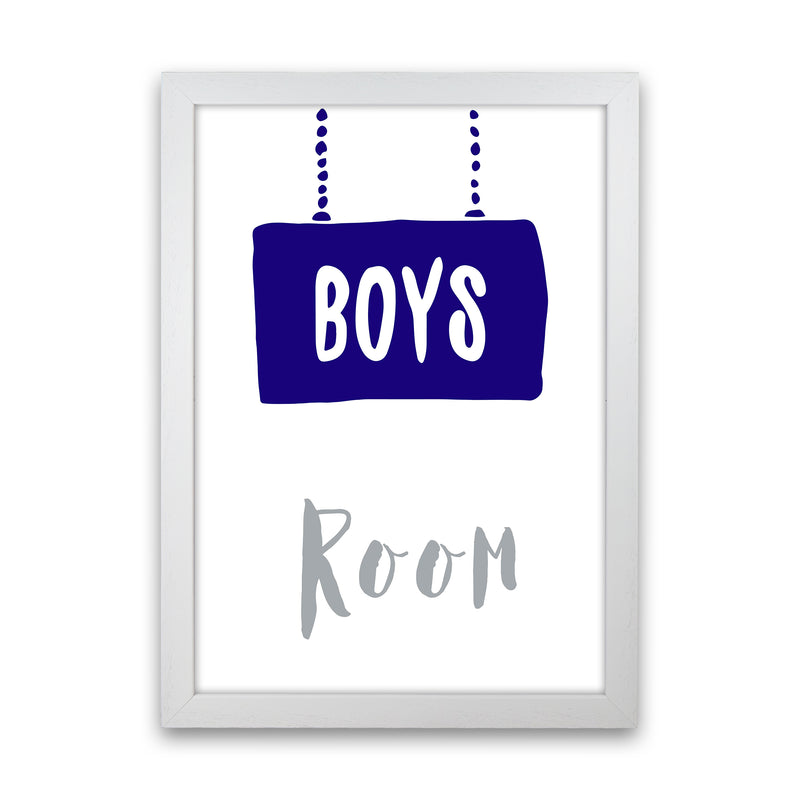 Boys Room Navy  Art Print by Pixy Paper White Grain