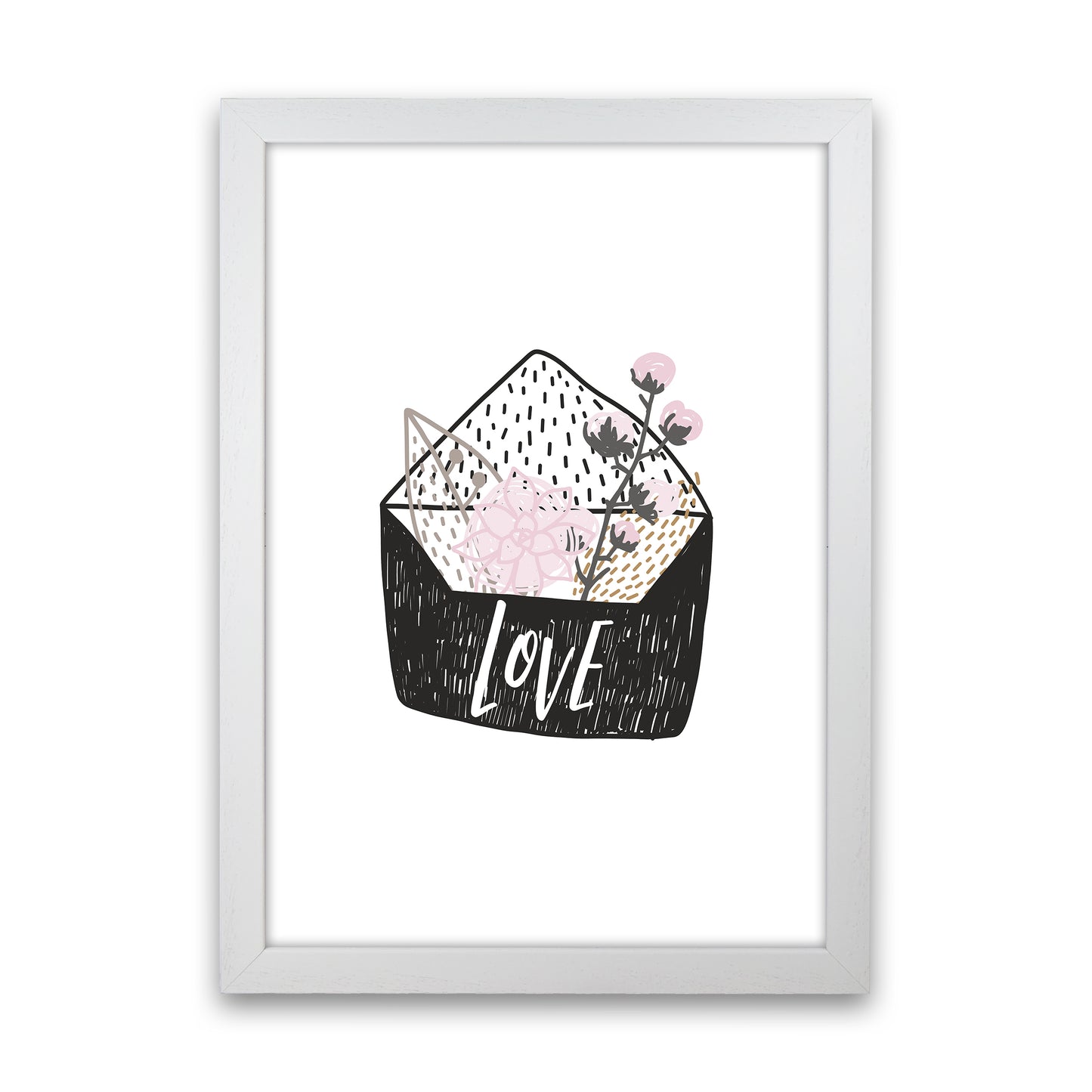 Love Letter  Art Print by Pixy Paper White Grain