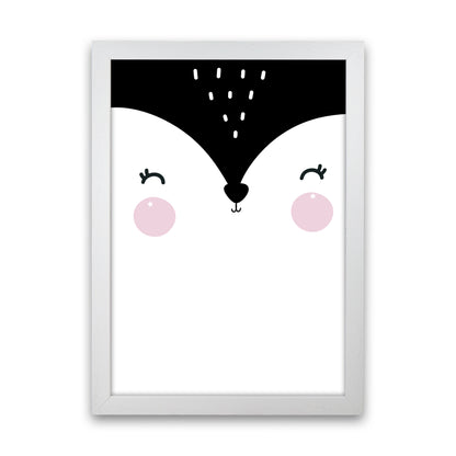 Penguin Face  Art Print by Pixy Paper White Grain