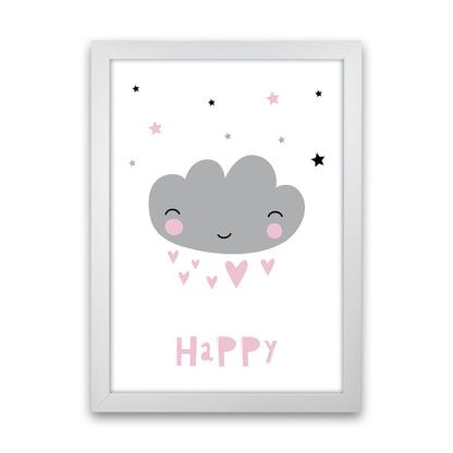 Happy Cloud  Art Print by Pixy Paper White Grain