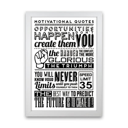 Opportunities Happen Vintage  Art Print by Pixy Paper White Grain