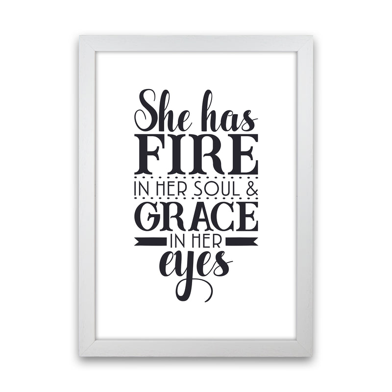 She Has Fire In Her Soul  Art Print by Pixy Paper White Grain