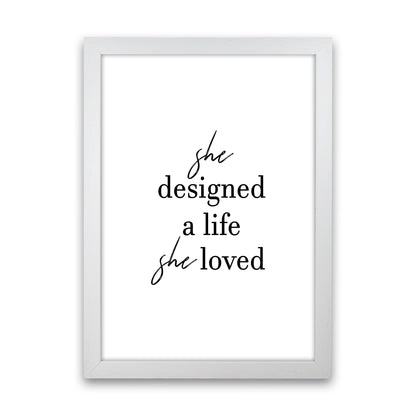 She Designed A Life  Art Print by Pixy Paper White Grain
