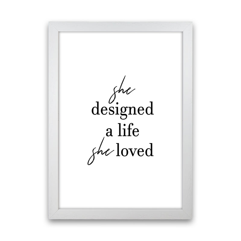 She Designed A Life  Art Print by Pixy Paper White Grain