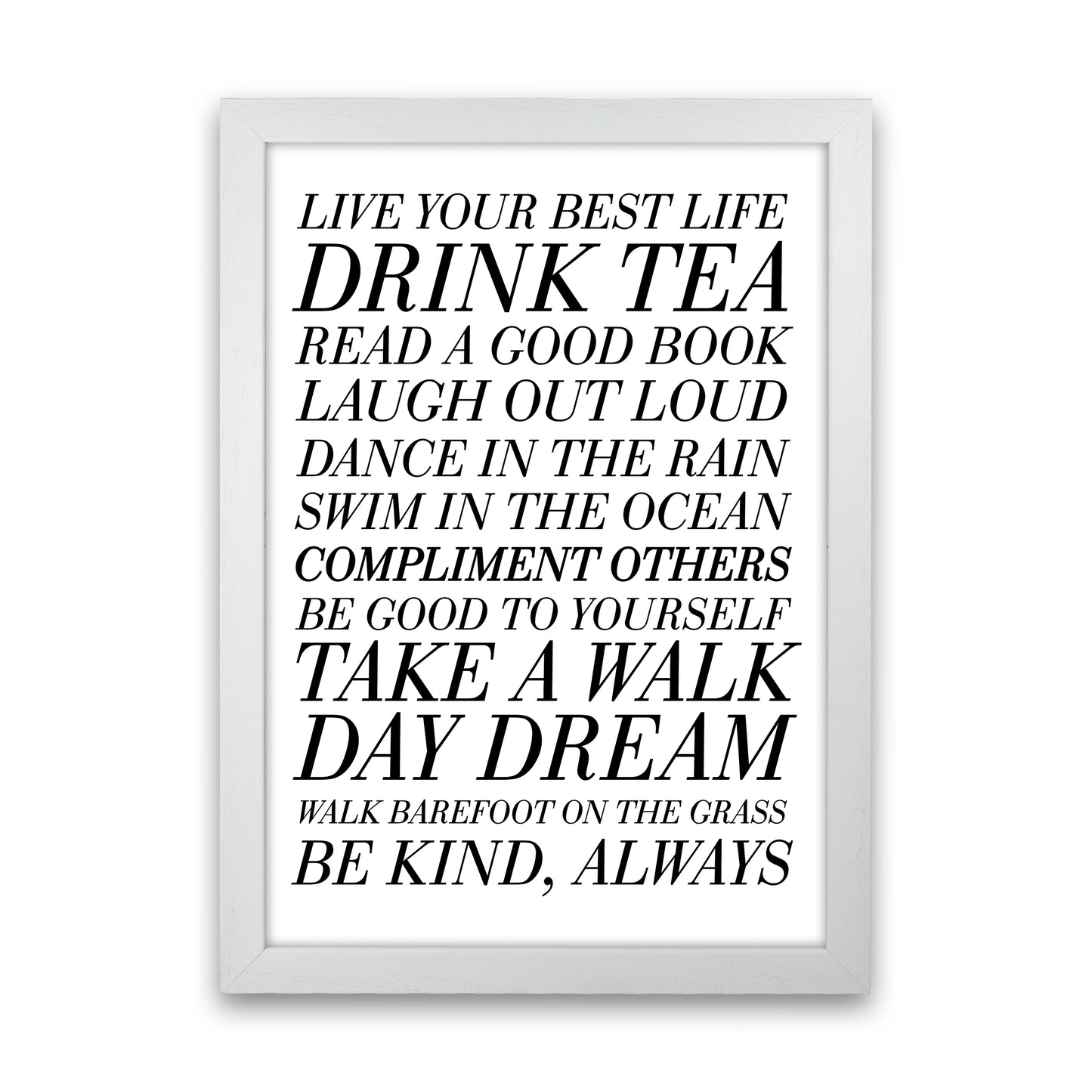 Live Your Best Life  Art Print by Pixy Paper White Grain