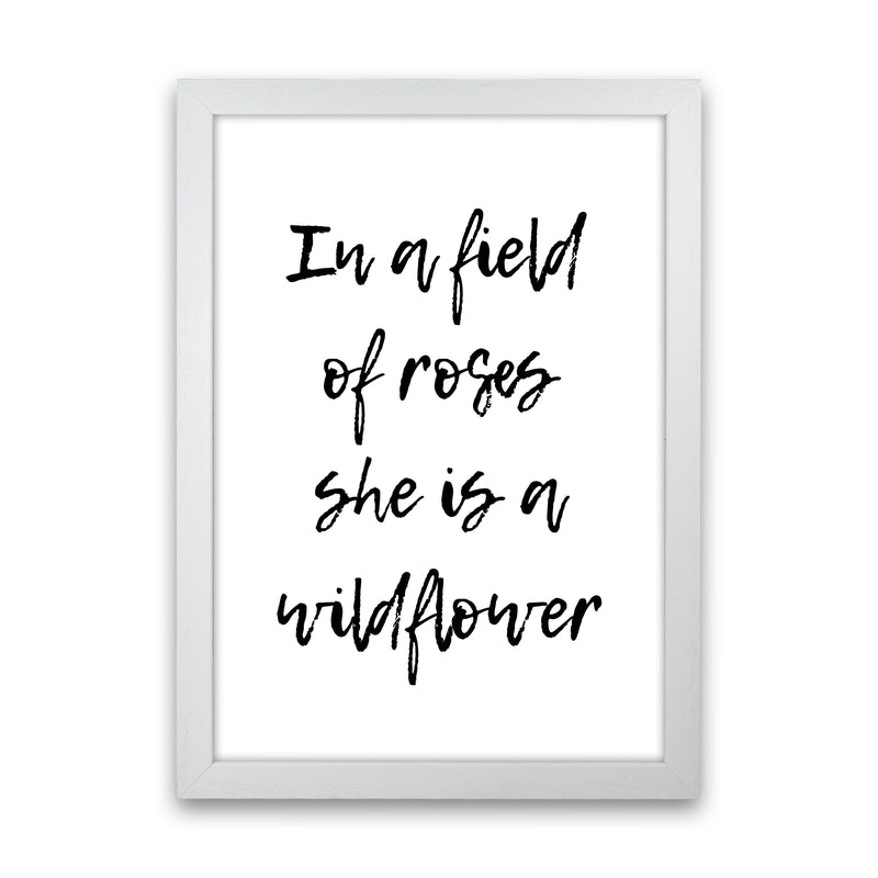 In A Field Of Roses  Art Print by Pixy Paper White Grain