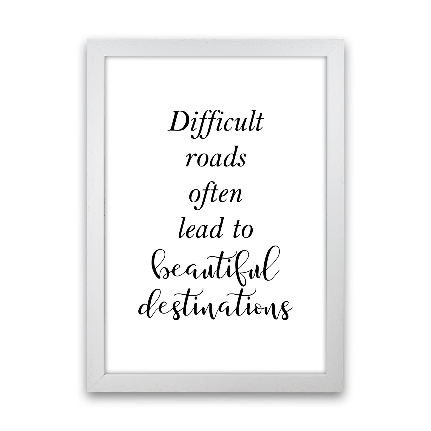 Difficult Roads  Art Print by Pixy Paper White Grain