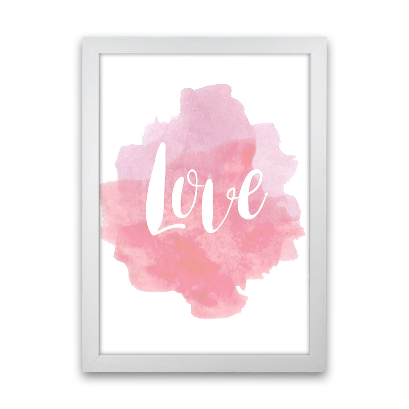Love Watercolour  Art Print by Pixy Paper White Grain