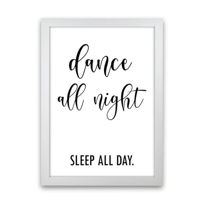 Dance All Night  Art Print by Pixy Paper White Grain